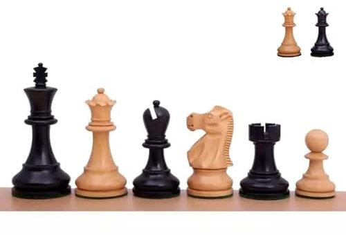 Piezas de ajedrez Indias Reykjavik - Tamaño 5, Color Negro, Ideal para Aficionados y Clubes, Piezas de ajedrez para niños y Adultos, Piezas de ajedrez, Juego de Ajedrez de Madera