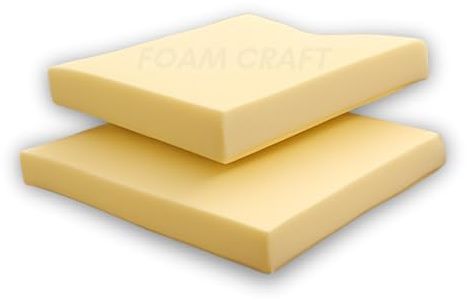 Orthopedic Memory foam for Mattress toppers & Dog bed Foam Cut to Size for Seat Cushions, Chair Pads & furniture | 100% Visco Elastic Foam for Seating & Bed Pillows (Yellow, 40 x 40cm, 12.5 cm thick)