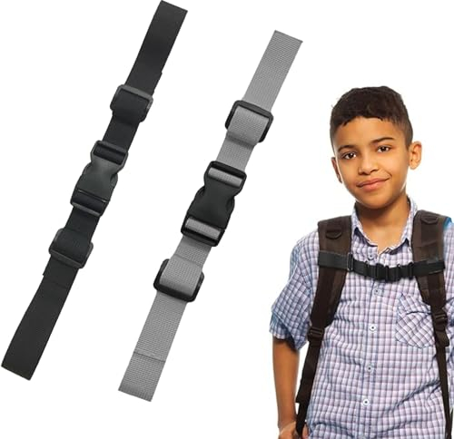MagiSel 2 Stück Verstellbarer Brustgurt Rucksack, Rucksackriemen Nylon Mit Schnellverschluss, Rutschfester Gurtband Für Schultasche, Strapazierfähiger Brustgurt Für Joggen Wandern Außerhalb