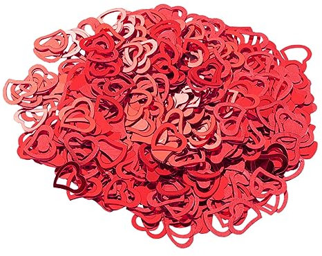 SHOWERORO 3 Confezioni Di Coriandoli Per Matrimonio Decorazione Cuori Rossi Di Plastica Per Addobbi E Feste Nuziali