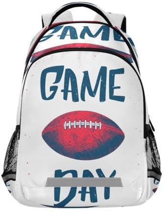 Mnsruu American Football Game Day Kinder-Rucksack für Mädchen, Jungen, Schultasche, Laptop, Studententasche, Reise-Tagesrucksack, mehrfarbig, M