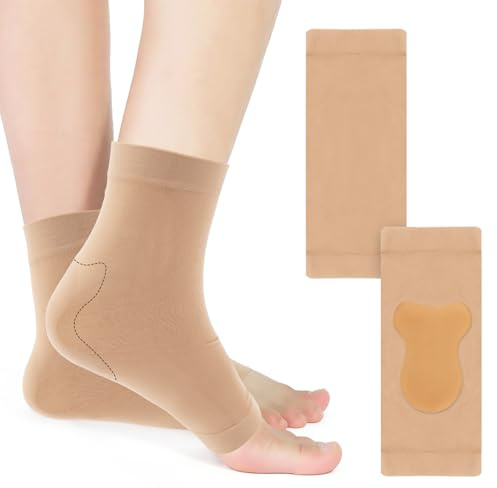 Leikedun Supporto per tendinite d'Achille, calze di supporto per caviglia in gel a compressione, per donne, supporto per tendine d'Achille, fascite plantare, protezione per caviglia, per danni ai