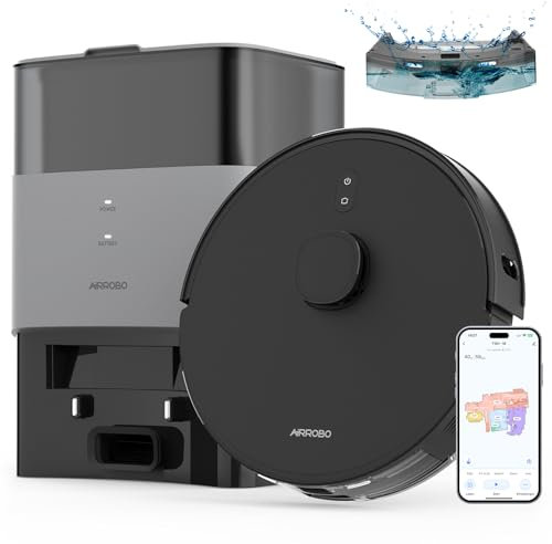 FIXR Saugroboter mit Wischfunktion und Absaugstation, 3.5L Staubsauger Roboter, Roboterstaubsauger für Teppich und Tierhaare, App und Alexa, LiDAR Navigation, 180Min Laufzeit (Schwarz)