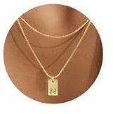 BodyBonita Halskette Damen, Kette mit Buchstabe, 14K Vergoldete Initialen Kette, Wasserfester Schmuck Gold Kette Damen Hypoallergene Anfangsbuchstaben Goldkette Damen