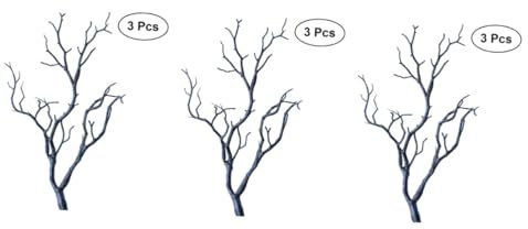 PAMINGONO Lot De 3 Branches Artificielles en Plastique sans Nettoyage Aspect Végétal Véritable Décoratives 3 Pièces X 3