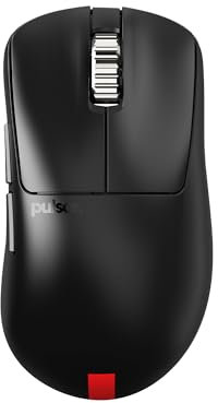 Pulsar Gaming Gears Xlite v4 ES kabellose Gaming-Maus, ergonomisch, optischer Schalter, 32000 DPI, 750 IPS, XS-1-Sensor, OLED-Display, treiberlos, 8K-Dongle im Lieferumfang enthalten (Medium, Schwarz)