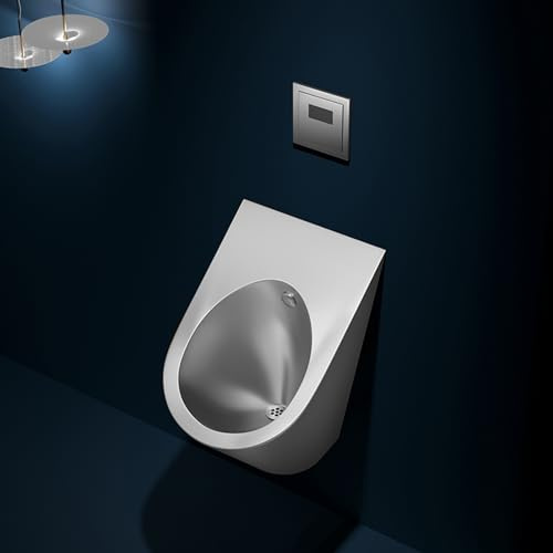 Urinoir Homme Inox Mural, Urinoir à Chasse D'eau Commerciale Pour Hommes, Urinoir à Capteur Automatique, pour Les écoles, Lieux Publics, Facile à assembler(Silver)