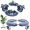 LOPYXBR Paquete de 2 organizadores para plantas con ruedas, carrito resistente para plantas con 8 ruedas bloqueables, 40-48 cm, soporte ajustable para plantas con ruedas, capacidad de 440 libras para