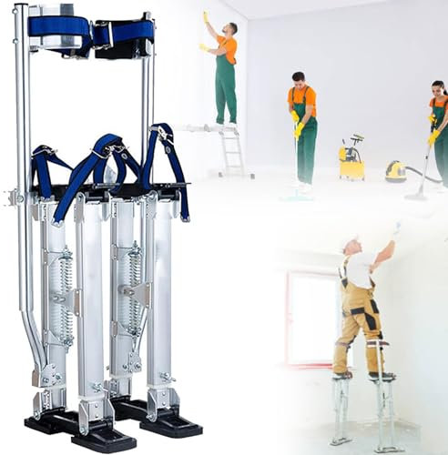 WZWTYSM Trockenbau-Stelzen, 18''-30'' verstellbare Aluminium-Werkzeugstelzen mit schützenden Knieschützern, rutschfeste Arbeitsstelzen für Sheetrock, Gehen, Taping