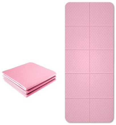 Treer Reiseyogamatte Faltbar - 6/8mm Yoga Matte Fitnessmatte - dünn leicht - Sportmatte Fitness Pilates - Reise Yogamatte