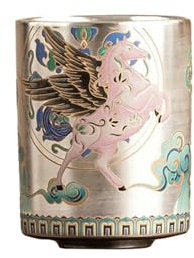 Set da tè Kung Fu in argento, creativo e personalizzato, 66 ml, per bere il tè domestico e per l'ospitalità – Tazza [confezione semplice]