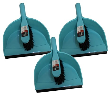 LITETRON 3 Pack Blue Handheld Dustpan and Brush Sets- Compact & Durable Brush and Pan Set,Easy-to-Use Cleaning Tools for Home,Office & Outdoors–Ergonomic Grip,Lightweight Design Dustpan and Brush