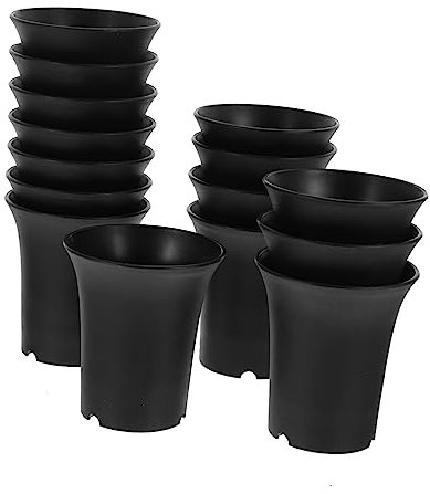 FONDOTIN 15stücke Teiliges Mittlere Schwarze Hochrundzylinder Blumentöpfe Aus Robustem Kunststoff Stabile Pflanzkübel Für Gartenpflanzen Sukkulenten Farne Praktische Und Zarte Hochbein-