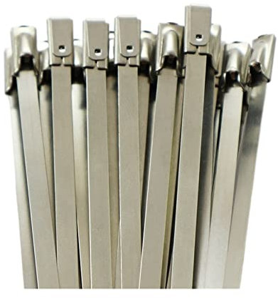 EYRMQWJPC Brida Metalica Grande Bridas de Acero Inoxidable con Cierre de Cremallera metálica(25pcs 4.6X350)