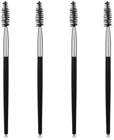 4 Pack Eyelash Brush Reusable Mascara Brush Wands Black Portable Eye Brushes Makeup Lash Spoolies Set for Eyelash Extension Makeup Lifting Eyebrow