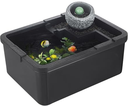 yakermur Kleines Aquarium, leiser Tank für Wohnzimmer, alte Aquarien mit USB-Pumpe für Betta, Krankenhaus, Schlafzimmer, Garnelen, Aquaponik, Riff, Bücherregal, Schreibtisch-Display