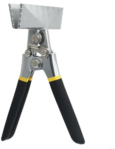 CYRENT Sheet Metal Bending Pliers Chrome Vanadium Steel Hand Seamer Crimping Tool Straight Elbow Handle 75mm 150mm Professional Construction Equipment for Flattening, Ergonomic TyreGrip Handle(C)