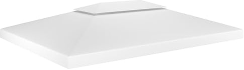 Mokuyary Reservöverdrag för trädgårdspaviljong ersättningsöverdrag paviljongtak antik lusthus markis 2 nivåer 310 g/m² 4 x 3 m vit