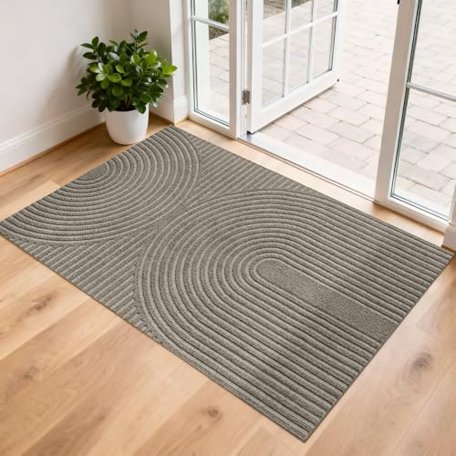 FEOMOS Extra Large Door Mat 80x120cm, Dirt Trapping Indoor Doormat-Beige | Door Mats Outdoor Non-Slip, Low Profile Floor Mat for Wide Front Door, Porch, Commercial Entrance