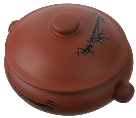 LIGIGWASH Pentola Per Stufato in Ceramica 350ml Resistente Antiaderente Coperchio, Vaso in Ceramica Per Cucina Salutare e Slow Cooking Di Zuppe e Dessert