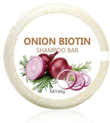 IWIDYA Shampoing Solide à l'Oignon et Romarin – Purifiant, Apaisant pour Cuir Chevelu Sensible et Cheveux Gras – Sans Sulfate – Contrôle des Frisottis – Format Écologique et Nomade
