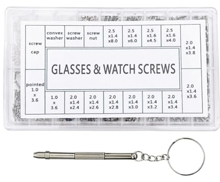 Kit di riparazione per cacciaviti per occhiali, mini cacciaviti con viti e dadi, portachiavi, strumento di manutenzione per occhiali, occhiali, orologi, telefoni cellulari, micros, accessori di