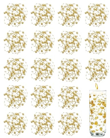 TBCDS 18 Pezzi Perle Finte Decorative, Effetto Perla Elegante per Riempitivo Vasi, Fai da Te, Matrimoni & Feste