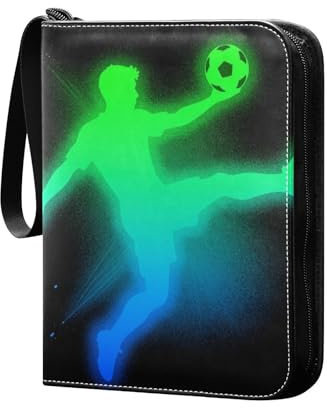 Baseball-Kartenalbum, Ordner, Foto mit doppelseitigen, abnehmbaren Hüllen, Sammler für 400+ Karten, Handball, Neongrün, Schwarz