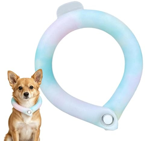 Cool Dog Collars Heat Relief Pet Ice Tube | Reusable Dog Neck Cooling Wrap for Hot Weather Beach Walking Indoor Travel Daily Wear Outdoor Adventure