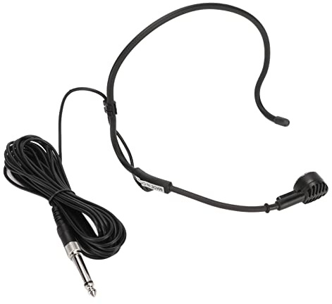 Vistreck 6,35 Mm öronkrokmikrofon - Ergonomisk Mikrofon 16,4 Fot Trådanslutet Headset för Karaoke, Undervisning och Föreställningar