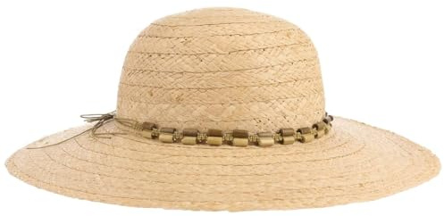 Lipodo Maypearl Raffiastroh Schlapphut Damen Hut 100% Stroh Sonnenhut Made in Italy mit Kordelband