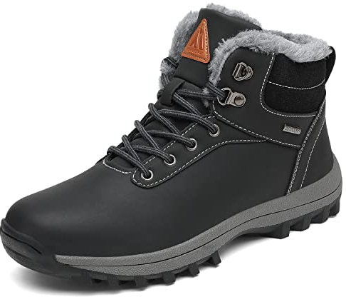 Pastaza Stivali da Neve Uomo Donna Trekking Scarpe Inverno Impermeabili Outdoor Pelliccia Sneakers Nero,43 EU