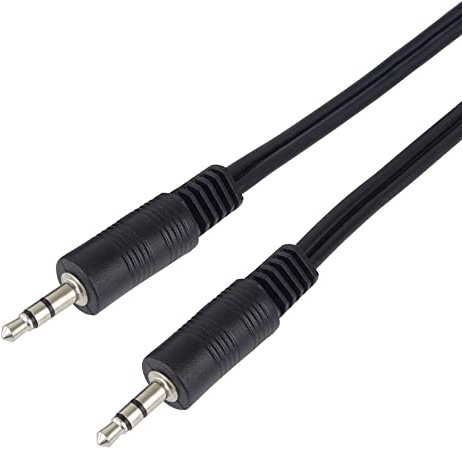 PremiumCord Câble Jack 2,5 m, Fiche Jack 3,5 mm, Mâle vers MâleCâble de Connexion Audio Casque Aux, pour TV Téléphones Portables Mp3 HiFi, Blindé, Couleur Noir