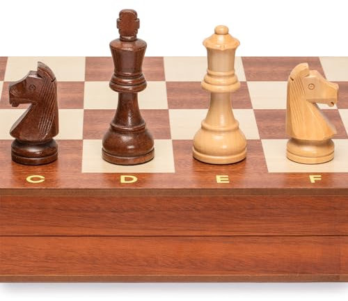 Husaria Professional Staunton Tournament No. 6 Wooden Chess Game Set with 2 Extra Queens, 99mm Kings