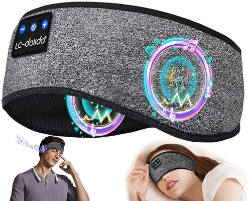 LC-dolida Sleep Headphones Headband Bluetooth 5.4, Sports Headband Sleeping Earphones Bluetooth with USB C for Women Men Sports Gifts Workout Jogging Yoga Insomnia Air Travel Meditation