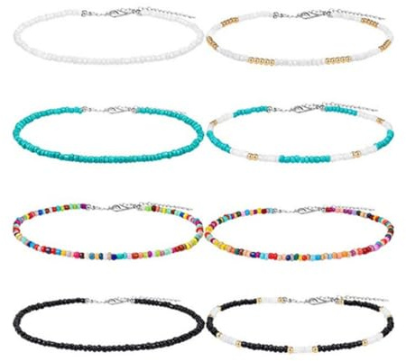 Holibanna Samenperle Choker Halskette Winzige Perlen Boho Bunte Kurze Halskette Kragen Schlüsselbein Sexy Mode Schmuck für Frauen Dame Mädchen