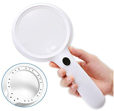 Lupe Mit Licht 60 Fach Vergrößerung - Handlupe Mit 14 LED 30X Für Senioren - Leselupe Linsentuch - Groß Zum Lesen, Sehbehinderung, Juwelier, Handwerk, Bücher