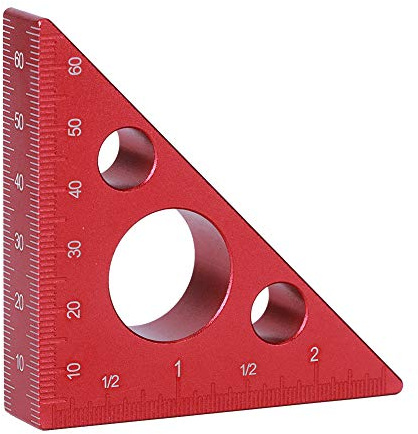 Woodworking Triangle Angle Ruler 2inch/6cm, Aluminum Alloy Angle Ruler, 45 Degree Measuring Triangle Ruler for Woodworking Measuring Tool, Engineer Carpenter