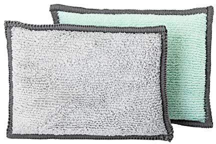 VIGAR Sponge 2 Pack Microfiber Material Super Absorbent and Soft Grey Green Medium