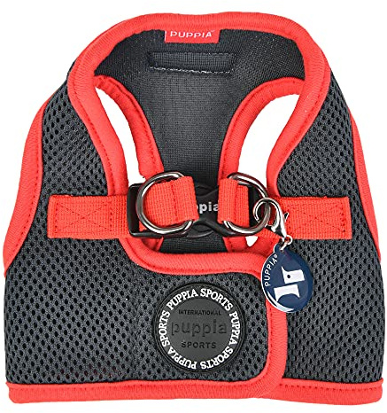 Puppia Soft Harness II - Weiches Westengeschirr für kleine und mittelgroße Hunde - sehr komfortabel und leicht anzuziehen, PATD-HB1770-GY-L, Grau, L