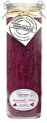 Candle Factory Big Jumbo Duftkerze aus pflanzlichem Stearin im hitzebeständigen Glas der Marke Weck®, ca. 100h Brennzeit, Duft: Granatapfel-Honig