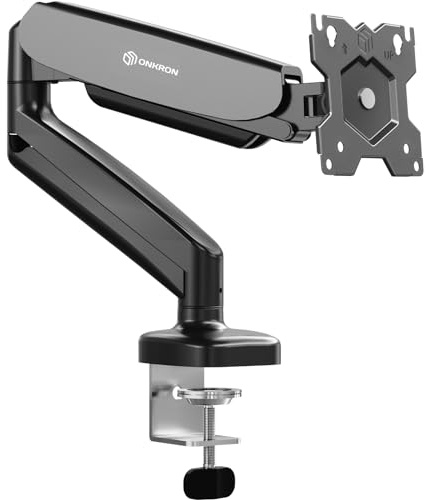 ONKRON Monitor Halterung Bildschirmhalterung 1 Monitor schwenkbar für 13-32 Zoll Bildschirme bis zu 8kg max VESA 100x100 Tischhalterung Schwarz