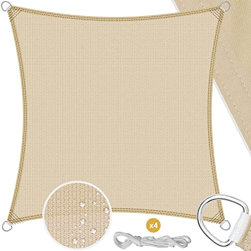 KESSER® Toldo Parasol Cortavientos | Impermeable y Resistente al Viento | 5 Capas de Costura Transversal Resistente y Estable, para jardín, balcón, terraza, 2x2m