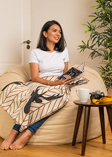 Elephant Living - Premium Riesensitzsack Kumo - Gemütlich, komfortabel & stylisch - Lässt sich leicht in eine 160 x 160 cm große Matratze verwandeln - Ja, er ist so bequem wie er aussieht ! (Mokka)