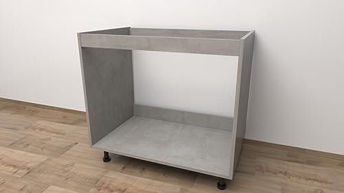Alfredo Calandrelli Mueble para fregadero empotrado sin puertas, color hormigón, medidas 90 x 55 x 72, grosor 18 mm
