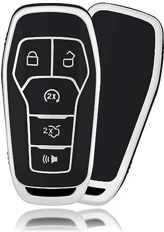 OFFCURVE Schlüsselhülle Autoschlüssel Hülle, Schlüsselcover Schlüsselgehäuse Schlüssel Schutzhülle Passt für Ford Mustang Explorer Mondeo Edge Fusion Ecosport Focus F-150 Mk5 Lincoln MKC MKX MKZ