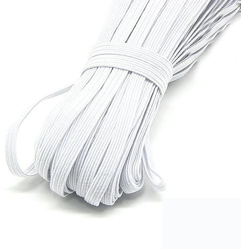 Bandas elásticas coloridas de alta elasticidad de 6 mm Línea de banda de goma Cinta de spandex Costura Ajuste de encaje Banda de cintura Accesorio de ropa 4y-blanco-6mm-4y