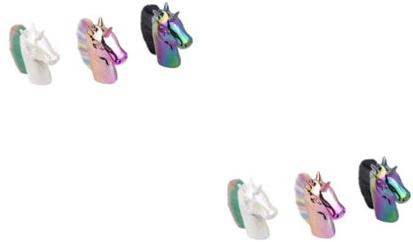 Ipetboom 6pcs Unicorn Design Nail Brush Gel Nail Polish Cleaning Brush for Art Treatment