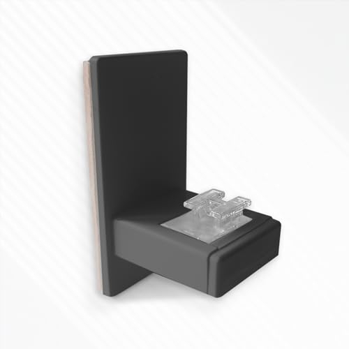 Rettika Klebehalter für Plissee, 4 Stück, Anthrazit, Kleben auf Rahmen, Plisse Halterung zum kleben, Klebeträger, für Plissee ohne Bohren