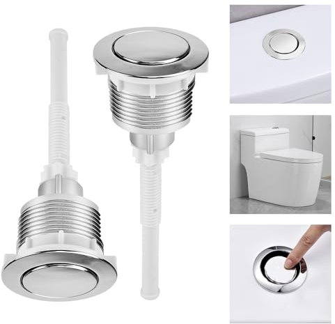 Favengo 2 Pezzi Pulsante per Serbatoio dell'Acqua da 38 mm Pulsante di Scarico WC Bottoni di Ricambio per WC Singolo Risciacquo Pulsante della Cassetta del WC Rotondo per Serbatoi WC Standard